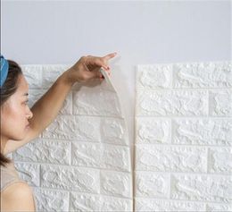 PE Foam Stickers 3D Wall Brick Pattern Waterproof Self Adhesive Wallpaper Room Home Decor For Kids Bedroom Living Room Stickers2960034
