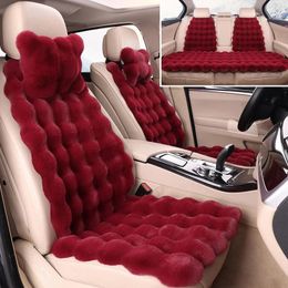 Car Seat Covers Bubble Fleece Cushion Winter Thickened Plush Cover Artificial Hair For Seats Anti-Slip