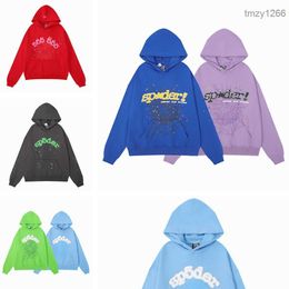 Mens Hoodies Sweatshirts 2023 New Sky Blue Sp5der Hoodie Womens Ihoodie Hip Hop Young Thug Spider World Wide 555555 Print Pullover Hoody V7V3