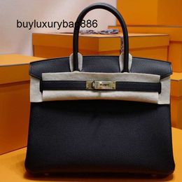 Genuine Leather Handbag 10a Togo Leather Bag Wax Line Lychee Pattern Fashion Versatile Cowhide Lock Buckle Handbag 25/30/35/40cm