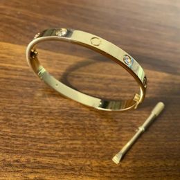 Bangle 16CM 19CM 21CM classic styles Snap Bangles titanium steel Jewellery gold plated bangles Original Logo couple bracelet Valentine gift