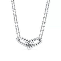Luxury Designer Horseshoe Necklace Women Stainless Steel Fashion Simple Couple Chain Necklaces Charm Jewellery Gift for Girl Accesso265W