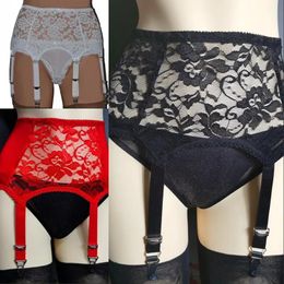 Socks Womens Vintage High Waist Garter Belt Mesh Suspender Belt 6 Straps Size 624 325 X2