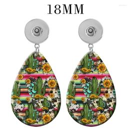 Dangle Earrings MOM Girls Sunflower 12mm 18mm Snap Button Drop Acrylic Eardrop Ear Stud DIY Jewellery V2000