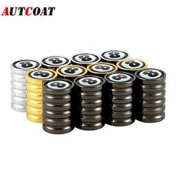 AUTCOAT PcsSet Tyre Valve Caps Billiards Pool Ball Aluminium BlackGoldSilver Wheel Valve Dustproof Waterproof Caps for Cars