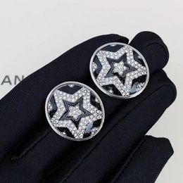 Luxury Women Earrings White Gold Plated Bling CZ Star Earrings Studs for Girls Women for Party Wedding Nice Gift