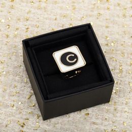 2023 Luxury quality charm punk band ring with black and white Colour design in 18k gold plated have box PS3277261q