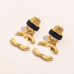 Gold Earrings Earings Designer Lucky Charm Women Diamonds Party Wedding Rhinestone Birthday Gift Luxury Classic Brand European Ame277S