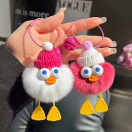 newst Rex rabbit hair duckling key chain pendant small gift doll bag hanging plush pendant Keychains wholesale