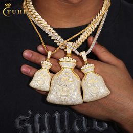 Jewellery Sourse Supplier Hip Hop Mens Luxury 925 Sterling Silver VVS Moissanite Diamond Iced Out Money Bag Pendant