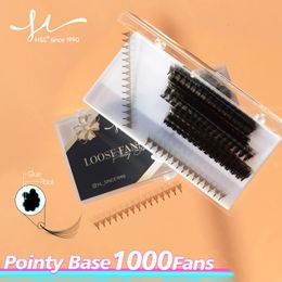 H L SINCE 1990 Premade Fan Lashes 1000 Fans Thin Base Premade Volume Fans 3--20D Pointy Narrow Base Ultra Speed Premade Fans 231227