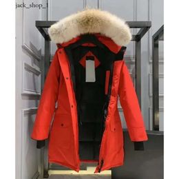 Goose Jacket Designer Women Down Jacket Fashion Brand Long Coat Large Pocket Fur Collar Thermal Top Female Large Coats Canda Goose 343