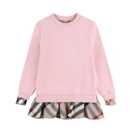 Dresses Baby Girls Knitted Plaid Sweaters Dresses Spring Autumn Girl Long Sleeve Princess Dress Kids College Style Knitting Dress 28 Year