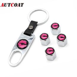 Set Antitheft Car Tyre wheel Valve Stems Lip Style Air Caps With Leather buckle Wrench Zinc Alloy