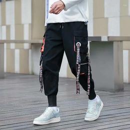 Men's Pants Streetwear Casual With Trendy Black Tassels Loose Fit Cargo Suitable For Spring And Autumn