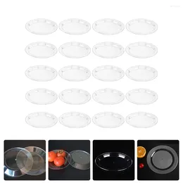 Disposable Dinnerware 20 Pcs Plastic Service Plate Dried Fruit Storage Tray Kitchen Gadget Round Transparent Serving