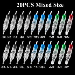 Mixed 10 Sizes Disposable Cartridge Tattoo Needles Eyebrow Permanent Makeup for Cartridge Machines Pen Grips 231227