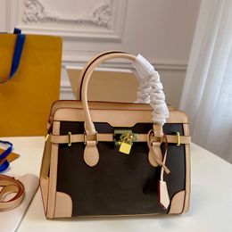 the tote bag handbag designer bag women totes shopping bags womens fashion classic brown flower handbags with Lock dust bag