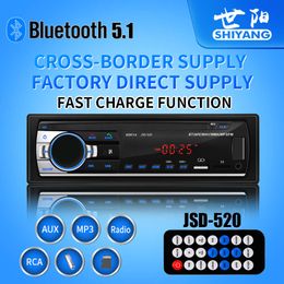 New Update 520 Dual USB Socket With Fast Charging Function Car MP3 Bluetooth Player Truck FM Radio Card Reader Has CE Certificati