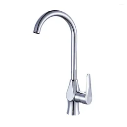 Kitchen Faucets Durable Tap Faucet Brass Base Chrome Cold Mixer Easy To Operate Modern Design Plated Polished Silver