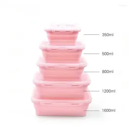 Storage Bottles Portable Crisper Useful Things For Kitchen Accessories Folding Silicone Lunch Box Plastic Organiser Organisation
