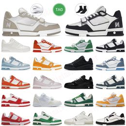 Designer Sneaker louisely Virgil Trainer Casual Shoes Calfskin Leather Abloh White Green Red Blue Letter Overlays Platform Fashion Luxury Low Sneakers Size 36-45