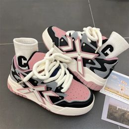SHANPA Platform Fashion Pink Women Sneakers Comfortable and Elegant Casual Athletic Shoes Student Chic Kawaii Ladies Footwear 231227