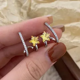 Stud Earrings Vintage Zircon Little Star For Women Silver Color Unusual Claw Fashion Versatile Jewelry Accessories