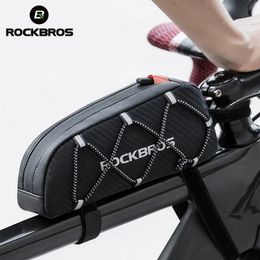 ROCKBROS Bicycle Bag Reflective Front Top Frame Tube Ultralight Portable Bike Parcel Big Capacity Pocket Cycling Accessories 231227