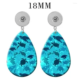 Dangle Earrings MOM Girls Beach 12mm 18mm Snap Button Drop Acrylic Eardrop Ear Stud DIY Jewelry V2080