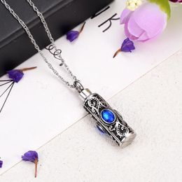 Pendant Necklaces Assorted Color Vintage Cyliner Vials Can Hold Ashes Stainless Steel Cremation Urn Memorial Jewelry