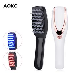 AOKO Electric Vibration Massage Comb Hair Growth Care Treatment Anti Hair Loss Potherapy Scalp Massager Comb USB Rechargeable 231227