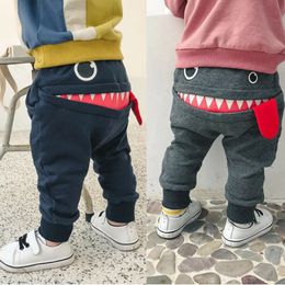 Casual Baby Children Pants Toddler Boys Girls Cute Big Mouth Monster Trousers Costumes Long Cototn Infant Cartoon Panty Clothes 231227