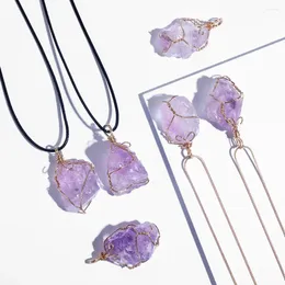 Pendant Necklaces JOYA GIFT Tumble Rock Crystal Necklace Roungh Chakra Stone Healing Irregular Handmade Jewelry For Women
