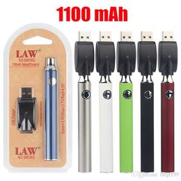 LAW no smoke vape pen battery bottom adjustment voltage 3.4v-4.0v 1100mah with Usb charger