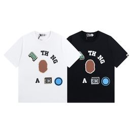 Designer T-shirt anime colourful letters printing personalised trend summer couple models cotton loose round neck short sleeve