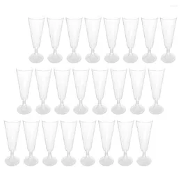 Disposable Cups Straws 40Pcs Plastic Goblet Champagne Glasses Bar Drinks Dessert Goblets Party Cocktail Wedding Supplies