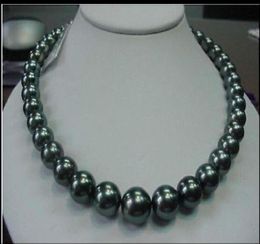 Fine Pearl Jewellery 18quot 1214mm Natural Tahitian black Round pearl necklace 14K9427102