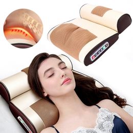 Neck Massage Pillow Electrical Cervical Traction Massager Compress Vibration Relief Back Shoulder Pain Body Health Massager 231227