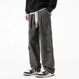 Men's Pants Japanese Streetwear Cargo Men Harajuku Wide Leg Sweatpants Korean Fashions Casual Joggers Multi Pockets Trousers