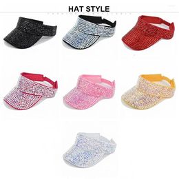 Ball Caps Women Simple Sun Hats Diamond Sports Cap Beach Korean Style Rhinestone Baseball