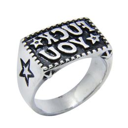 5pcs lot New FK YOU Star Ring 316L Stainless Steel Fashion Jewelry Popular Biker Hip Style298r