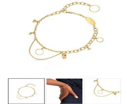 Fashion designer Classic Stainless Steel sliver Flower Charm Bracelets For Women Girl Rose Gold Chain Link Bracelet Jewellery L237004528