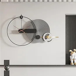 Wall Clocks Nordic Large 3d Black Modern Vintage Metal Round Living Desk Loft Orologio Da Parete Decor WW50WC