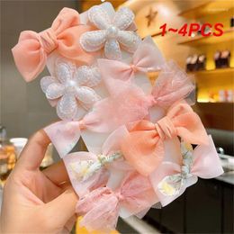 Hair Accessories 1-4PCS Bow Hairpin Super Fairy Children Girl Bangs Clip Sweet Flower Card No Injury Bb