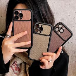 Solid Color Cotton Camera Protection Phone Case For iPhone 15 14 11 12 13 Pro Max Fashion Simple Soft TPU Cover