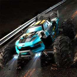 Brushless Motor Truck Toy With Led Lights Monster Crawler 4WD 70KM H Remote Control Car Drift for Adults and Kids 231226