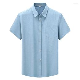 Men's Casual Shirts Arrival Fashion Suepr Large Summer Business Square Neck Checkered Short Sleeve Shirt Plus Size M- 5XL 6XL 7XL