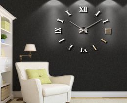 New Home decoration big 2747inch mirror wall clock modern design 3D DIY large decorative wall clock watch wall unique gift 2011186075366