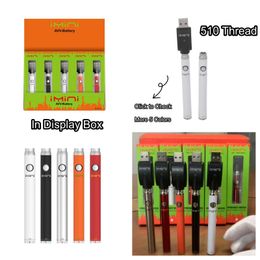 Micro USB IMINI Preheat Battery 380mah With Display Box Packaging Variable Voltage 510 Thread Vape Battery For Thick Oil Atomizers Cartridges Carts Vaporizer Pen